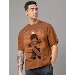 Free Authority Naruto Printed Printed Pure Cotton Oversized T-shirt-picture-30