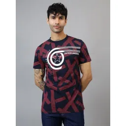 Free Authority Navy Blue Cotton Oversized Printed T-Shirt-picture-27