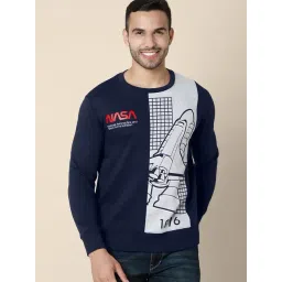 Free Authority Navy Blue Printed Regular Fit Sweatshirt-picture-24