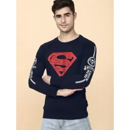 Free Authority Navy Regular Fit Superman Printed Sweatshirt-picture-18