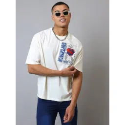 Free Authority Off White Cotton Solid Relaxed Fit T-Shirt-picture-30