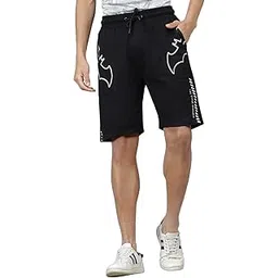 free authority Official Batman Graphic Printed Men Black Regular Fit Shorts for Young Men-picture-13