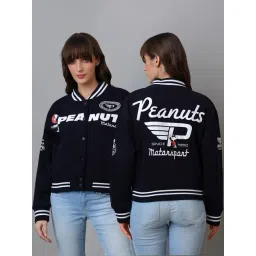 Free Authority Peanuts Printed Regular Fit Jacket for Women-picture-34
