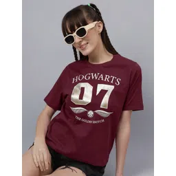 Free Authority Women Harry Potter Typography Printed Round Neck Pure Cotton T-shirt-picture-10