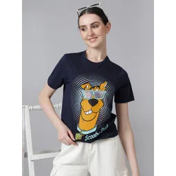 Free Authority Women Scooby-Doo Graphic Printed Round Neck Cotton T-shirt-picture-31