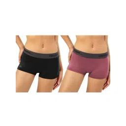 Freecultr Black & Pink Plain Boy-Shorts Panties - Pack Of 2-picture-48