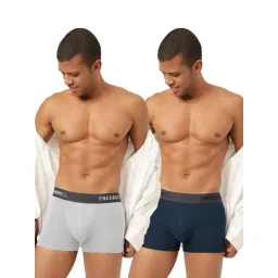 Freecultr Cloud White & Prussian Blue Comfort Fit Trunks - Pack of 2-image-12