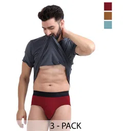 FREECULTR Men Pack Of 3 Anti Bacterial Ribbed Basic Briefs FC-POP-B-RED-MAB-BY-03_S-picture-17