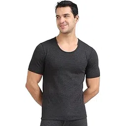 freecultr Men's Thermal Vest | Antibacterial, Skin Friendly with Pure Cotton Blazetech Heat Retention | Slim Fit Solid (Half Sleeve)-picture-24