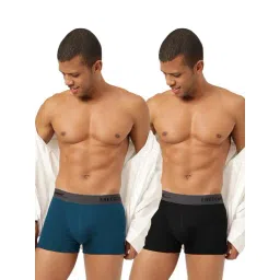 Freecultr Midnight Blue & Pot Black Comfort Fit Trunks - Pack of 2-picture-20