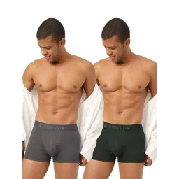 Freecultr Mist Grey & Avocado Green Comfort Fit Trunks - Pack of 2-picture-23