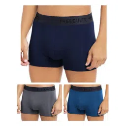 Freecultr Multi Color Modal Regular Fit Solid Trunks (Pack of 3)-picture-24