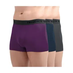 Freecultr Multi Color Modal Regular Fit Solid Trunks (Pack of 3)-picture-36