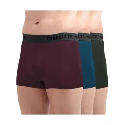 Freecultr Multi Color Modal Regular Fit Solid Trunks (Pack of 3)-picture-14