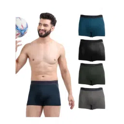 Freecultr Multi Color Modal Regular Fit Solid Trunks (Pack of 5)-picture-14