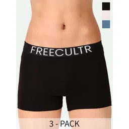 FREECULTR Pack Of 3 Mid-Rise Organic Cotton Snug-Fit Trunks FC-CTN-T-BLK-SBL-WHT-picture-14