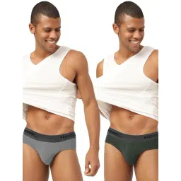 Freecultr Smoke Grey & Seaweed Green Comfort Fit Briefs - Pack of 2-picture-26
