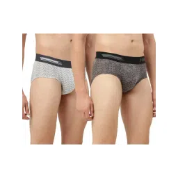Freecultr Smoke Grey & White Printed Briefs - Pack of 2-image-28