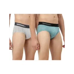 Freecultr White & Turquoise Printed Briefs - Pack of 2-image-6