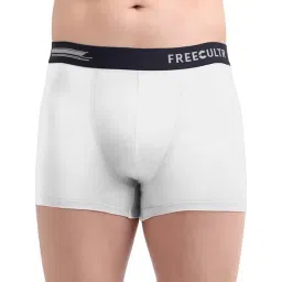 Freecultr White Modal Regular Fit Solid Trunks-image-0