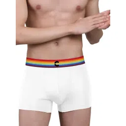 Freecultr White Modal Regular Fit Solid Trunks-image-21