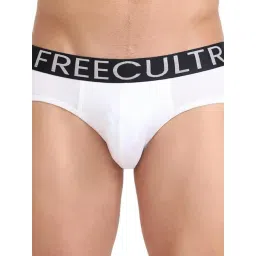 Freecultr White Regular Fit Solid Briefs-image-10
