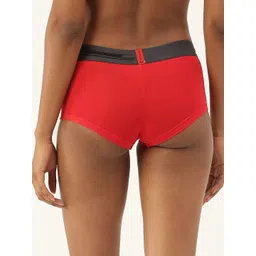 FREECULTR Women Red Solid Anti Bacterial Micro Modal Boxer Brief image 3