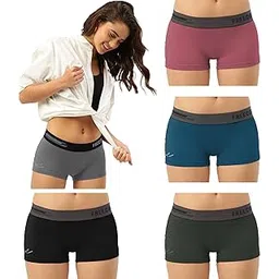 freecultr Women's Underwear Antibacterial Micromodal Airsoft | Boy Shorts | Sweat-Proof Lightweight & Non-Irritating Fabric Super Soft No Itch No Chafing Extra Comfort (Pack of 5)-picture-24