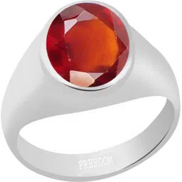 freedom Natural Certified Hessonite (Gomed) Gemstone 3.25 Ratti or 2.96 Carat for Male Sterling Silver Ring-picture-11
