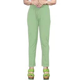 freedom lady wear Women's Solid Cotton Lycra Pants - Comfortable Stretchable High Waist Leggings, Slim Fit Trousers for Casual, Office-picture-48