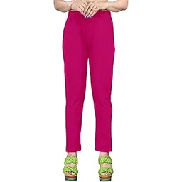 freedom lady wear Women's Solid Cotton Lycra Pants - High Waist Stretchable Leggings | Slim Fit Trousers for Casual, Office-picture-42