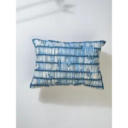 freedom tree Agama Herringbone Cotton Blue Cushion Cover - 14 X 20 Inches-picture-31