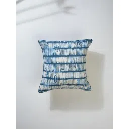freedom tree Agama Herringbone Cotton Blue Cushion Cover - 16 X 16 Inches-picture-29