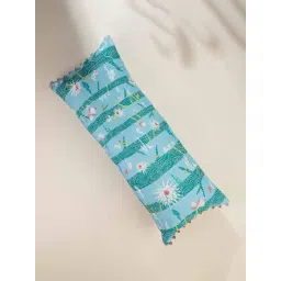 Freedom Tree Aqua Blue Cotton Herringbone Cushion Cover - 14 x 36 Inches-picture-11