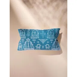 FREEDOM TREE Blue & White Abstract Rectangle Cotton Cushion Cover-picture-16