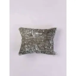 freedom tree Blue Print Pure Cotton Neutral And Grey Cushion Cover - 16 X 16 Inches-picture-12