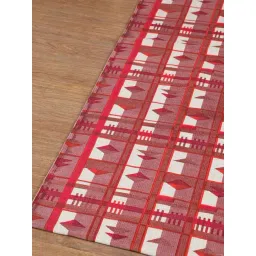 freedom tree Cambaya Pure Cotton Red Printed Rug - 4Ft X 6Ft-picture-14