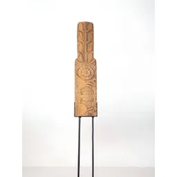 FREEDOM TREE Chyur Handcarved Teak Wood Brown Floor Pillar-picture-10