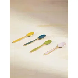 Freedom Tree Eventime Enamel Painted Brass Dessert Spoon- Set of 4-picture-13