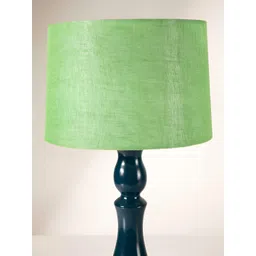 FREEDOM TREE Green & Blue Textured Metal Cotton Cylindrical Shaped Table Lamp-picture-26