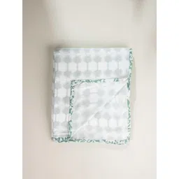 FREEDOM TREE Green & White Floral Printed Cotton AC Room Double Bed Dohar-picture-31