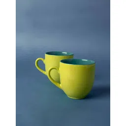 FREEDOM TREE Green & Yellow Handcrafted Solid Ceramic Matte Mugs Set of Cups and Mugs-picture-21