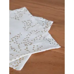 freedom tree Kabini Stars Cotton Light Slub Gold Print & Pattern Napkins -Set Of 4-picture-20
