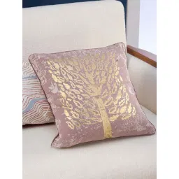 freedom tree Kadamba Tree Cotton Flex Pink And Neutral And Metallic Cushion Cover - 16 X 16 Inches-picture-20