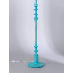 FREEDOM TREE Turquoise Blue Without Lampshade Teak Wooden FloorLamp-picture-33
