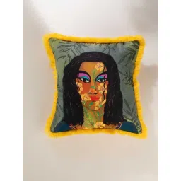 Freedom Tree Wild Child Pure Cotton Yellow Cushion Cover - 18X18 Inches-picture-12