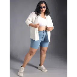 Freeform by High Star Classic Spread Collar Curved Cotton Oversized Casual Shirt-picture-34