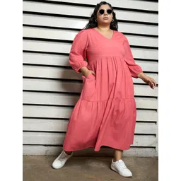 Freeform by High Star Plus Size Pure Cotton Tiered Maxi Dress-picture-39