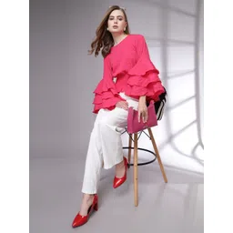 Freehand by The Indian Garage Co Bell Sleeve Cinched Waist Top-picture-38