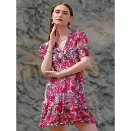 Freehand by The Indian Garage Co Floral Printed Empire Mini Dress-picture-31